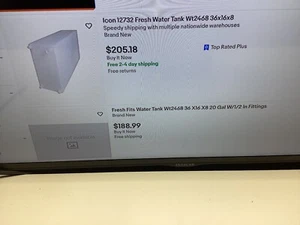 BOAT MOTOR HOME RV TRAILER ICON TECHNOLOGIES 12732 FRESH WATER TANK 20GAL WT2468 - Picture 1 of 7