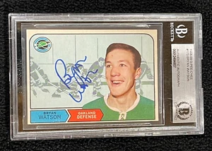 Bryan Watson Firmato 1968/69 O-Pee-Chee Card #173 Beckett Certified Seals - Foto 1 di 2