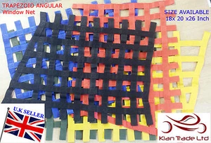 18X20X26" TRAPEZOID ANGULAR Racing Window Net Autograss Stock brisca Rally car - Picture 1 of 6