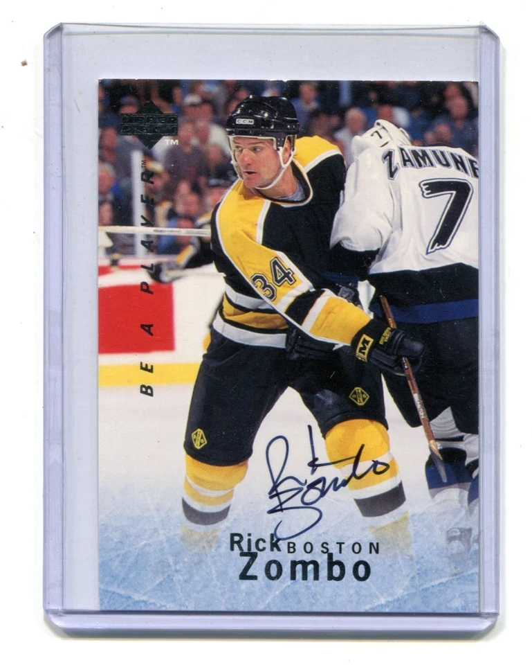 1996 UD Be A Player #S136 Rick Zombo Bruins Autographed jh10 - Image 1 of 1