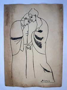Pablo Picasso + COA Original Drawing Vintage Art Painting on Paper Signed - Picture 1 of 3