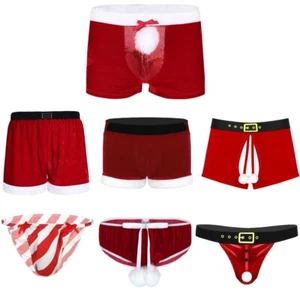 Men Christmas Party Santa Cosplay Costume Velvet Boxer Shorts Briefs AU - Picture 1 of 93