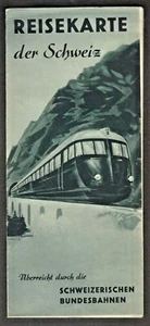 Vintage 1938 Switzerland Travel Map Reisekarte der Schweiz Railway Brochure K&F  - Picture 1 of 6