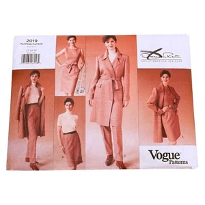 Vogue 2019 Oscar de la Renta Coat Dress Skirt Pant Sz 12 14 16 Sew Pattern Uncut - Picture 1 of 4