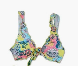 Hobie Sz S Bikini Top NWT Pink Blue & Yellow Floral Design - Picture 1 of 8