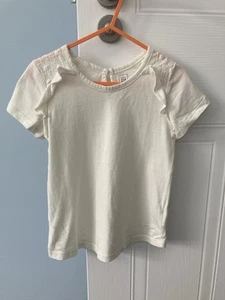 Baby Gap white cotton short sleeve t-shirt with broderie anglaise detail 4 years - Picture 1 of 6