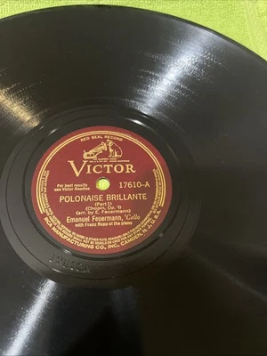 Emanuel Feuermann - Polonaise Brillante 78 Rpm (Chopin, Op. 3 -Victor 17610) VG+ - Image 1 of 4