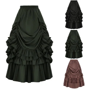 Gothic Women's Party Dress featuring a Unique Irregular Ruffled Design - Picture 1 of 37