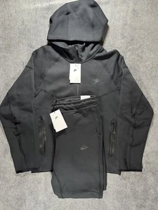 Nike Tech Fleece Set Men’s Medium Black FB7922-010 2021 Hoodie + Joggers NWT - Picture 1 of 16
