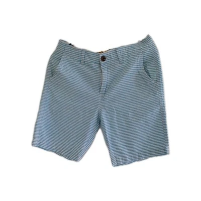Prince & Fox 男式斜纹短裤 34 码条纹白色/蓝色 — 第 1/4 张图片