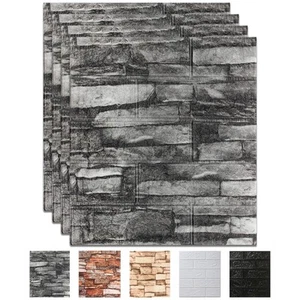 10 Pack 3D Wall Panels Peel and Stick, Waterproof Foam Stone 3D Wallpaper, Se... - Picture 1 of 6