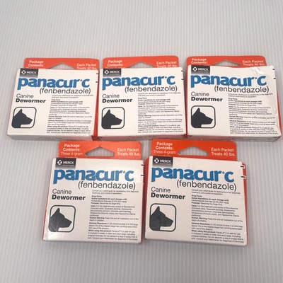 Lot 5 Panacur C Canine Dewormer Treatment (4 gram Packets - 3 Per Box) 08/2027 - Image 1 of 4