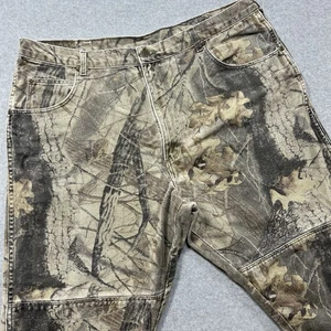 Mens 42x30 Wrangler Jeans Camo Hunting Pants Reinforced Knee Faded Worn In Soft - Picture 1 of 8