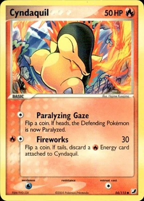 Vintage Wotc Pokemon Cyndaquil Unseen Forces 54/115 Light Play LP - Image 1 of 2