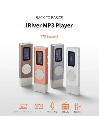 iRIVER MP3 PLAYER 16gb / T70 Season2 / USB Type mp3 / Voice recording /3 Color - Image 1 of 4