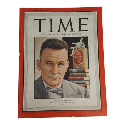 Vintage Time Magazine October 2 1944 Issue Van Wyck Brooks Advertisements - Image 1 of 4