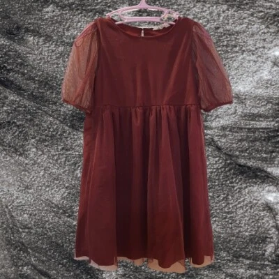 Vestido de fiesta/vacaciones de tul en capas brillante granate talla 10 de H&M para niñas Foto 1 de 4