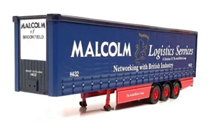 Corgi 1/50 Scale Diecast CC19907 - Curtain Trailer W H Malcolm - Blue - Picture 1 of 5