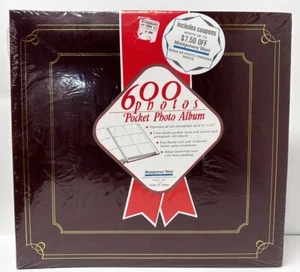 Photo Album 4 x 6 600 Pockets Photos Red Leather Cover | Montgomery Award - Picture 1 of 4