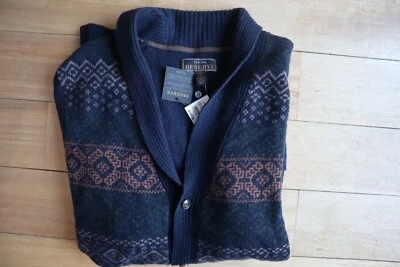 NWT Black &Brown Pattern JOS A BANK Reserve Lambswool Cardigan 2XL - Image 1 of 4