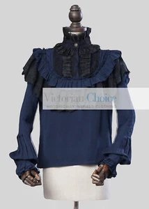 Blusa gótica victoriana para mujer manga larga camiseta punk ropa steampunk B008 - Imagen 1 de 4