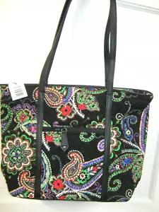 Vera Bradley Trimmed Vera Purse Kiev Paisley Tote 14 x 11 x 4 NWT - Picture 1 of 10