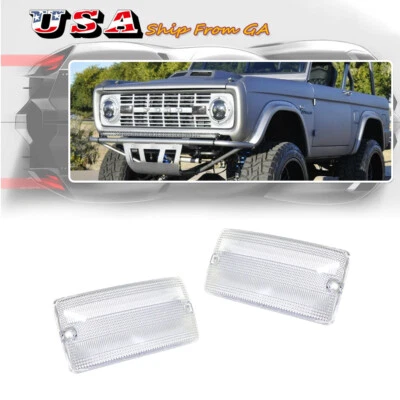 Lentes transparentes de luz de estacionamiento/señal de giro para Ford Bronco 1969-1977 Foto 1 de 4