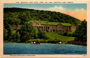 Postal de lino Mountain Lake Hotel from the Lake Virginia VA UNP - Imagen 1 de 2