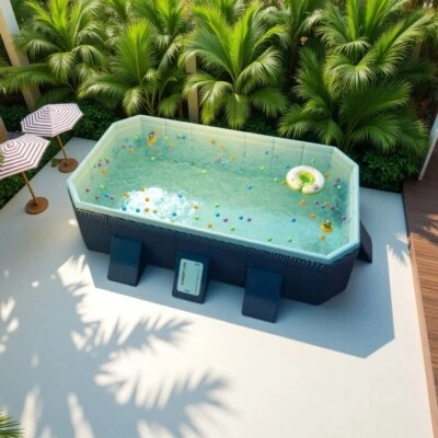 82-Inch Large Inflatable Family Pool for Outdoor Fun – Durable PVC Design  - Image 1 of 4