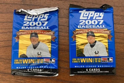 Topps 2007 Baseball Cards Updates & Highlights Unopened 2 Packs 12 Cards Total - Image 1 of 2
