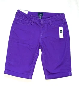 Gap Kids Unisex Size 14 Regular Purple Denim Bermuda Shorts NWT Adjustable Waist - Picture 1 of 6