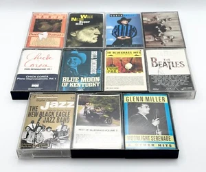 (11) Mixed Vintage Cassette Tapes Lot - Jazz Beatles Garth Brooks Bluegrass+ - Picture 1 of 7