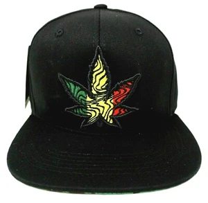 MARIJUANA Leaf Snapback Cap Hat Smoke 420 Rasta Blunt Weed OSFM NWT - Picture 1 of 2