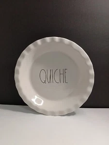 Rae Dunn Ivory Artisan Collection QUICHE Pie Dish Baking Plate NEW - Picture 1 of 7