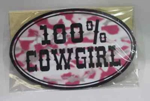 Neu! 7" x 5" '100% COWGIRL' AUTO MAGNET für Auto LKW Pferdeanhänger Kühlschrank - Bild 1 von 1