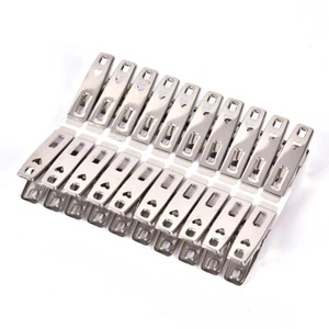 20pcs acero inoxidable ropa clavijas colgantes clips pinzas metálicas&I4 - Imagen 1 de 6