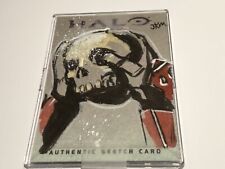 Halo Trading Card 2007 Topps Authentic Artist Sketch JKM RARE 1/1 Red T Skull