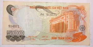 1969 1971 South Viet Nam Vietnam War 500 Dong Banknote Currency Note - Picture 1 of 2