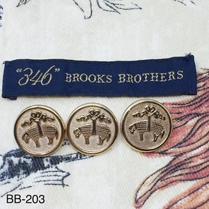 Reclaimed Brooks Brothers Golden Fleece Gold Logo Metal Buttons Lot of 3 - Picture 1 of 4