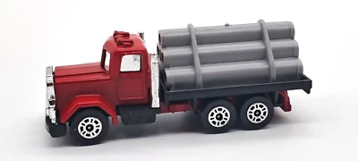 Corgi Juniors 1983 Pipe Truck E-175 Red & Gray Vintage Great Britain 1/64 READ - Image 1 of 4
