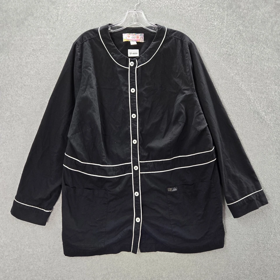 Koi женщин скраб Топ 3 X черный кнопка спереди куртка с длинным рукавом - Изображение 1 из 4