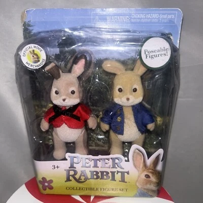 Conjunto de figuras posables Peter Rabbit & Flopsy película oficial juguete coleccionable Pascua Foto 1 de 4
