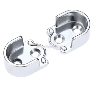2Pcs Wardrobe Clothes Rail Hanger Rod Socket Fitting Support Tube End Bracket - Picture 1 of 12