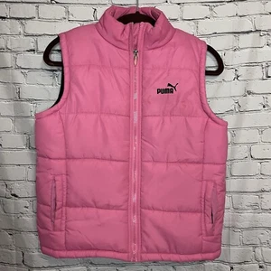 Puma Girls Puffer Vest - Pink With Black Lining, Sz XL (14-16) - Picture 1 of 11