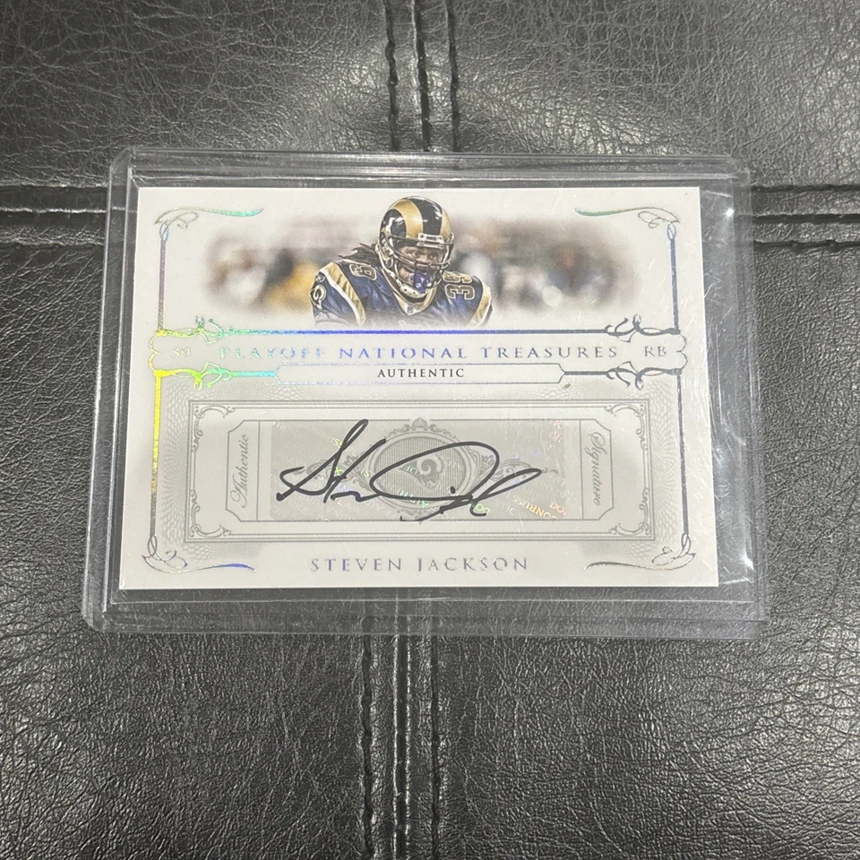 2007 Playoff National Treasures Steven Jackson Signature Silver Auto #/50 Rams - Image 1 of 1