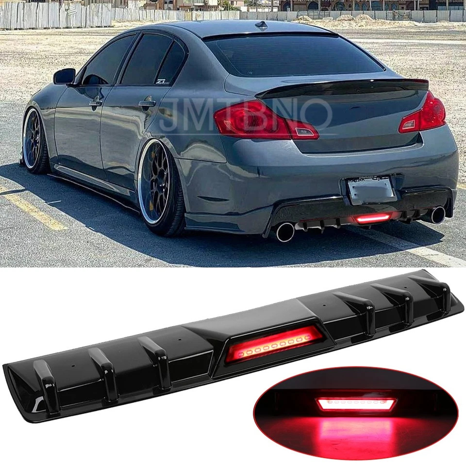 Alerón difusor parachoques trasero brillante para Infiniti G35 G37 SEDAN luz de freno LED Foto 1 de 4