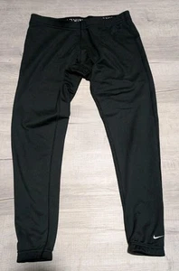Nike Pro Leggings Activewear Fleece Lined Boys Kids Sz L Dry Fit Black Stretch - Picture 1 of 9