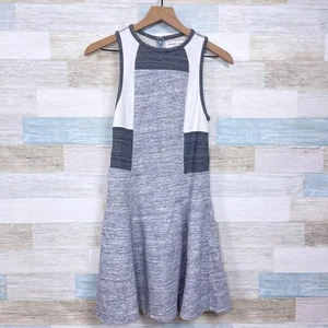 Athleta Derek Lam Downtown French Terry Mini Dress Gray Colorblock Womens XS - Picture 1 of 9