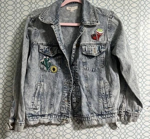 Chaqueta vaquera Honey Punch para mujer tallas S parche azul Pacsun Good Vives - Imagen 1 de 8