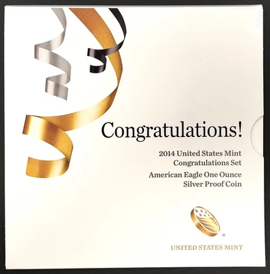 2014 W Proof Silver Eagle ¡Juego de felicitaciones! Foto 1 de 4